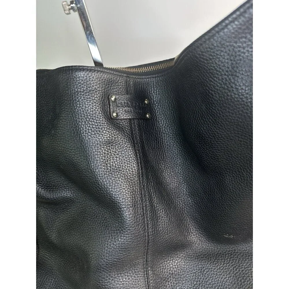 Kate Spade Black Genuine Pebbled Leather XL Hobo Shoulder Bag